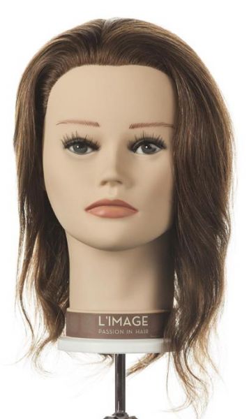 Übungskopf Limage Leoni 20cm dunkelblond mit Wimpern