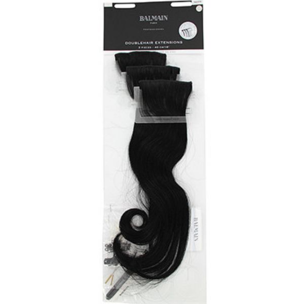 Balmain Double Hair Extensions HH 40cm 1 schwarz Echthaar - 3 Stück