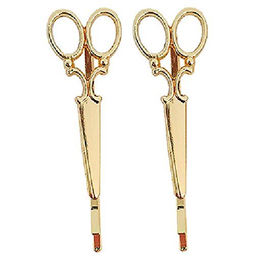 A&amp;A Haarklemmen Schere gold 2er Pack Metall-Look